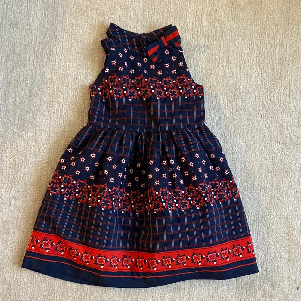 Janie and Jack Gucci vibe Navy and Red Kids Dress size 3